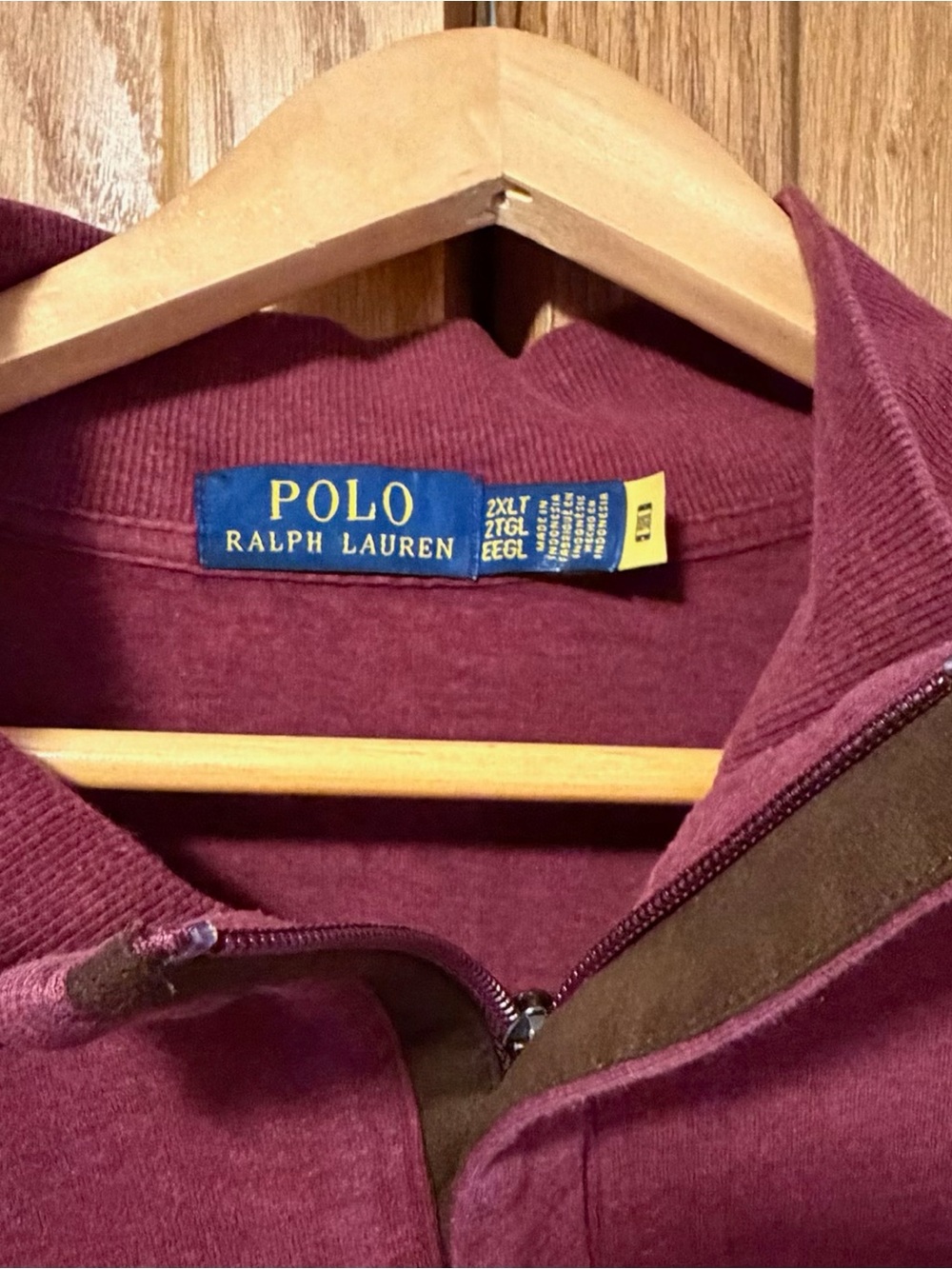 Ralph Lauren Men's Wine Zip-Up Sweater